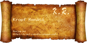Kropf Renátó névjegykártya